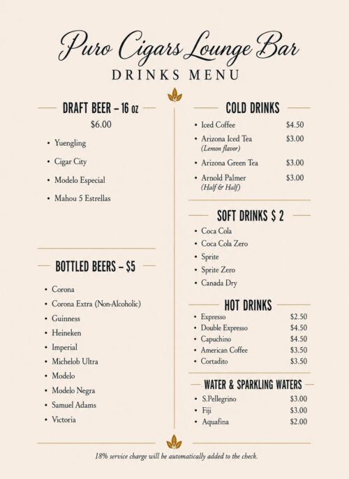Drinks Menu (Beer)